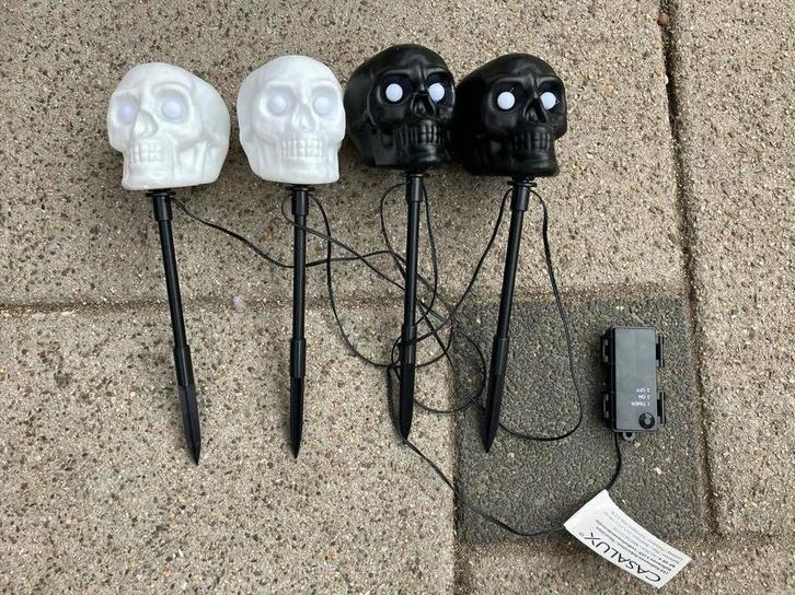 Casalux Halloween skelet doodshoofd verlichting lampje, Hobby en Vrije tijd, Feestartikelen, Zo goed als nieuw, Halloween of Griezel