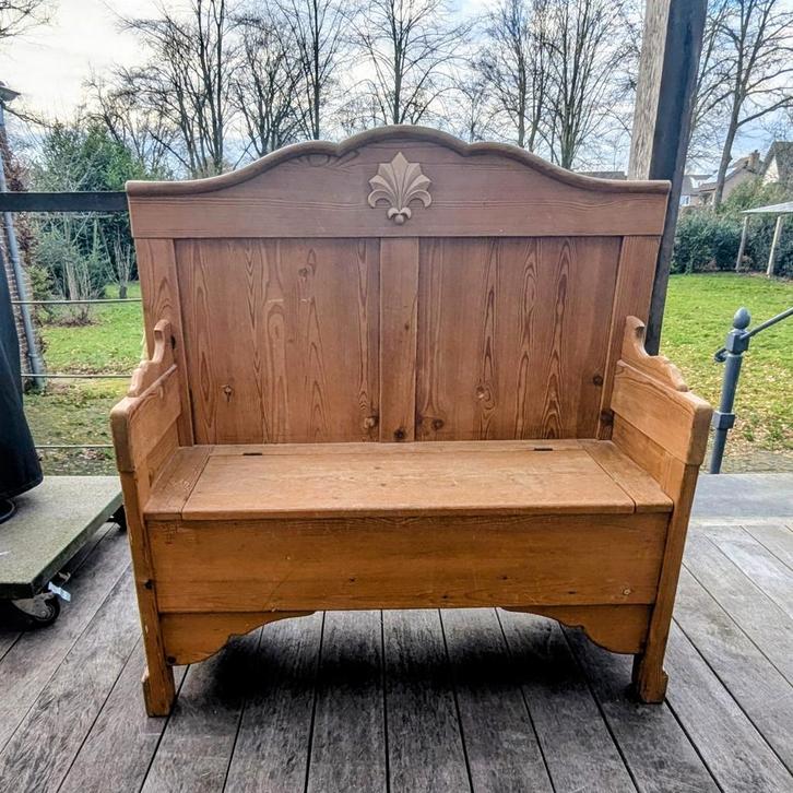 Houten klepbank met opbergruimte, Huis en Inrichting, Overige Huis en Inrichting, Gebruikt, Ophalen