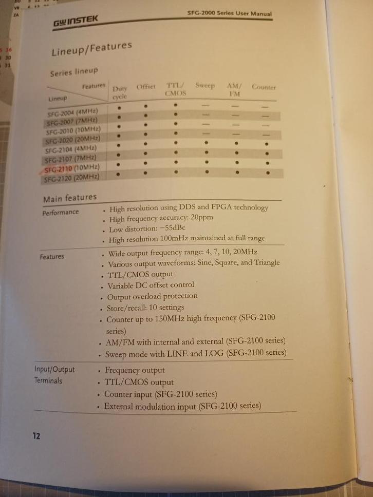 functie generator GW INSTEK SFG-2110, Doe-het-zelf en Verbouw, Meetapparatuur, Zo goed als nieuw, Multimeter, Ophalen of Verzenden