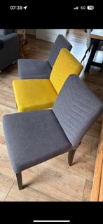 3 Moderne Stoelen - Grijs & Geel, Huis en Inrichting, Ophalen, Drie, Zo goed als nieuw, Grijs