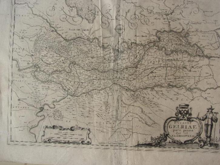 Gelderland Nijmegen Ducatus Gelriae pars quarta qua est Neom, Antiek en Kunst, Kunst | Etsen en Gravures, Ophalen of Verzenden