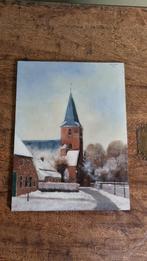 Schilderij Winterlandschap met Kerk, Antiek en Kunst, Kunst | Schilderijen | Klassiek, Ophalen