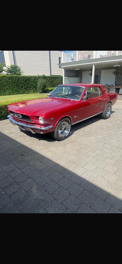 Ford Mustang Coupe 1966 - 4.7L V8, Auto's, Oldtimers, Particulier, Ford, Benzine, Automaat, Rood, Zwart, Leder, Achterwielaandrijving