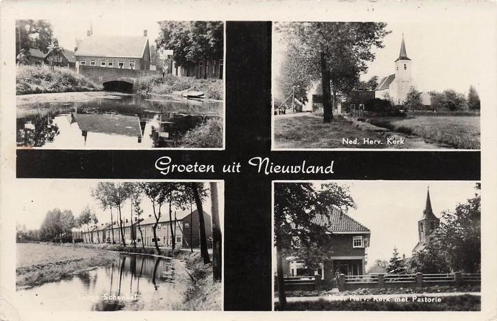 AZ182 Groeten uit Nieuwland 1958, Verzamelen, Ansichtkaarten | Nederland, Gelopen, Utrecht, 1940 tot 1960, Verzenden