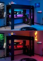 Gaming hoogslaper Parisot zgan, Huis en Inrichting, Ophalen, 90 cm, Eenpersoons, Zwart
