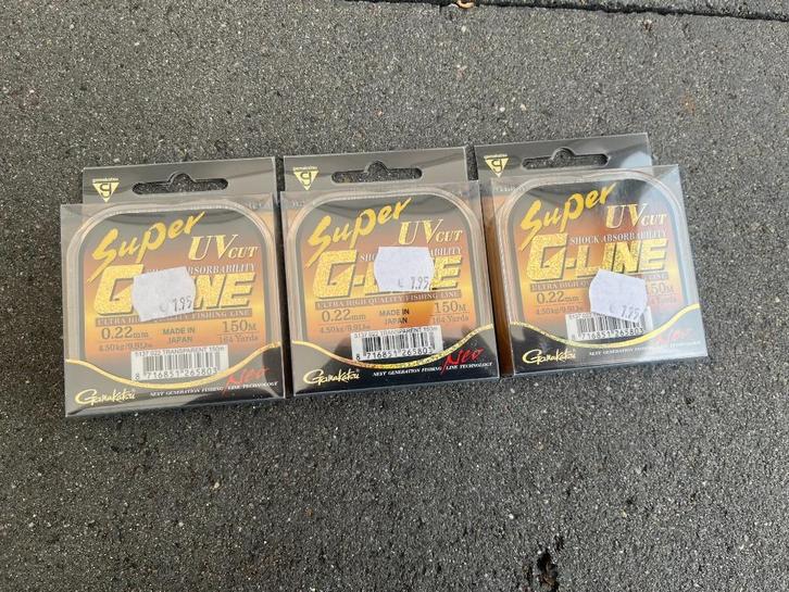 adv 85 / NIEUW set 3 blisters lijn G KLINE GAMAKATSU  0,22mm, Watersport en Boten, Hengelsport | Algemeen, Nieuw, Vislijn, Ophalen of Verzenden