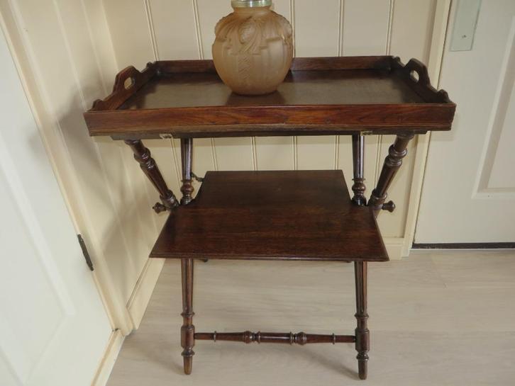 Zeldzame opklapbare antieke butlertray 19e eeuw, Antiek en Kunst, Antiek | Woonaccessoires, Ophalen of Verzenden