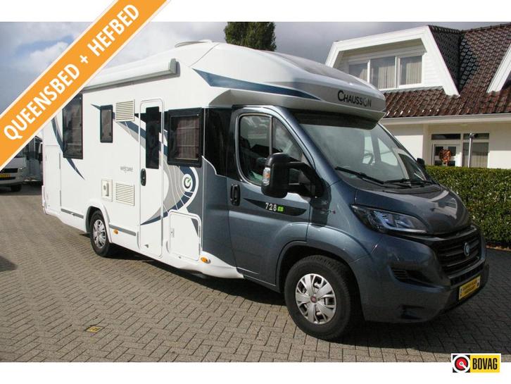 Chausson Welcome 728 EB Queensbed, Hefbed, Garage, Caravans en Kamperen, Campers, tot en met 4, Half-integraal, Chausson, Fiat