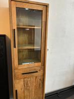 Kleine vitrine kast teak hout met LED NIEUW!! Uitverkoop, Ophalen, Nieuw, 50 tot 100 cm, 150 tot 200 cm