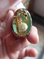 Een RVS ring met een oud zeepaardje, Gebruikt, IJzer of Staal, Ophalen of Verzenden, 17 tot 18