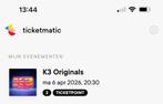 2x staanplaatsen K3 Origanals 6 april 2026 Ahoy, Twee personen, Overige soorten, Overige typen