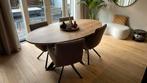 Ovale eiken eettafel 190x110 stalen kruisvoet (Blokzijl), Ophalen, 100 tot 150 cm, 200 cm of meer, Vijf personen of meer