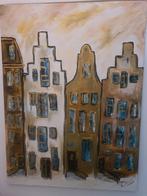 Schilderij Amsterdamse huisjes 50x70, Ophalen of Verzenden