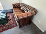 Lederen Chesterfield Bank - Klassieke Stijl, Gebruikt, Driepersoons, Ophalen of Verzenden, Rechte bank