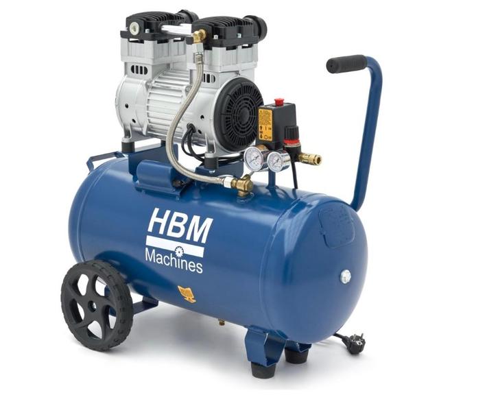 HBMolievrije compressor 50liter geluidsarm zo goed als nieuw, Doe-het-zelf en Verbouw, Compressors, Gebruikt, 6 tot 10 bar, 25 tot 100 liter