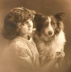 dl 1910 meisje grote hond schotse herdershond Collie Colley, Gelopen, Overige thema's, Voor 1920, Verzenden