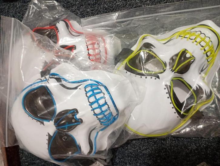 Diverse Nieuwe LED halloween maskers, Hobby en Vrije tijd, Feestartikelen, Nieuw, Feestartikel, Halloween of Griezel, Ophalen