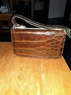 Handtasje met krokodillenlederen front jaren 60, Ophalen of Verzenden, Gebruikt, Bruin, Avondtasje