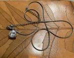 Vintage boho zilverkleur strass steen kettinghanger ketting, Overige materialen, Verstelbaar, Ophalen of Verzenden, Zo goed als nieuw