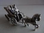 Miniatuur zilver L6g koets + paard zilveren miniaturen, Verzenden, Zilver