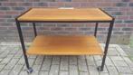 Retro jaren 50 serveerwagen, bijzettafel. Zwart metaal S12, Antiek en Kunst, Antiek | Meubels | Tafels, Ophalen of Verzenden