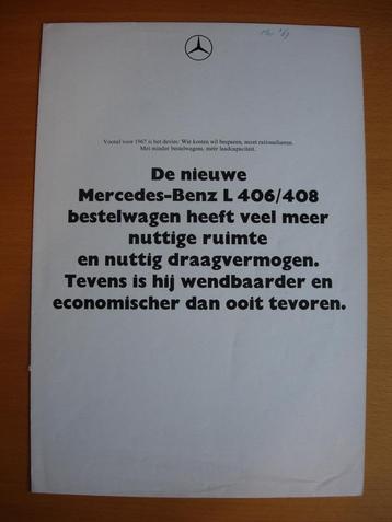 Mercedes L 406 D / L 408 Folder 1967 - 406D beschikbaar voor biedingen