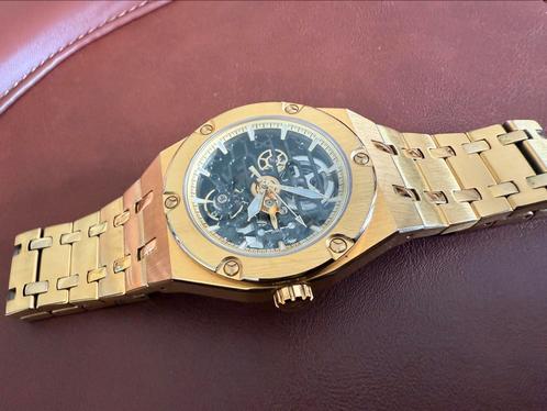 Aadi Mamut Goudkleurig Automatisch Skelethorloge, Sieraden, Tassen en Uiterlijk, Horloges | Heren, Zo goed als nieuw, Overige merken