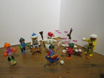 playmobil sneeuwpret onder de boom, sneeuwman m. kinderen beschikbaar voor biedingen