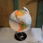 Wereldbol globe origineel diameter 26 cm hoogte 38 cm, Verlicht, Gebruikt, Ophalen of Verzenden