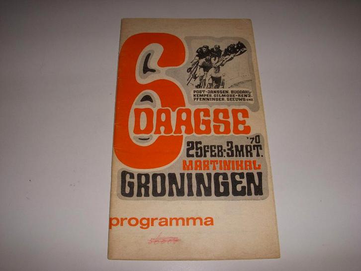 Programmaboekje 6 Daagse van Groningen wielrennen 1970, Verzamelen, Sportartikelen en Voetbal, Gebruikt, Boek of Tijdschrift, Overige sporten