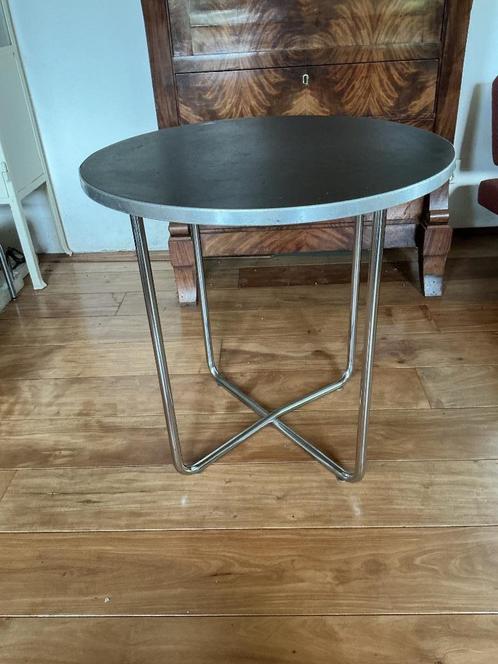 Bauhaus Gispen stijl buisframe tafel. Gestempeld 1956, Huis en Inrichting, Tafels | Bijzettafels, Gebruikt, Rechthoekig, 60 cm of meer