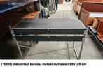 (*0069) Bureau van metaal met zwart bureaublad van 120x60, Ophalen, Gebruikt, ., .