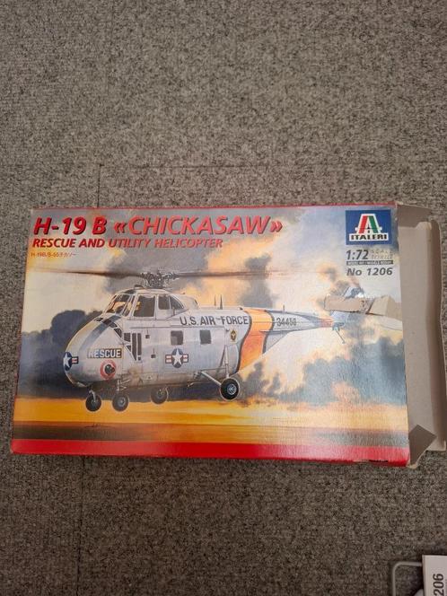 1/72 Italeri Sikorsky H-19B Chickasaw rescue, Hobby en Vrije tijd, Modelbouw | Vliegtuigen en Helikopters, Zo goed als nieuw, Helikopter