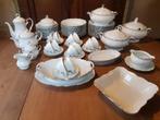 Groot 12 persoons servies Edelstein Bavaria wit met zilver, Antiek en Kunst, Ophalen