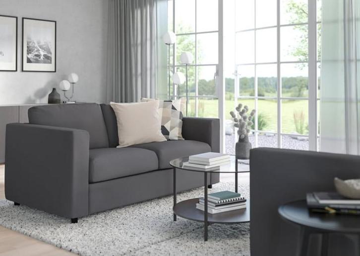 Vimle 2-zitsbank Antraciet - Comfortabel en Stijlvol, Huis en Inrichting, Banken | Bankstellen, Gebruikt, Ophalen