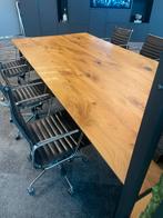 Houten vergadertafel - Eikenhout, Ophalen, 100 tot 150 cm, Eikenhout, 200 cm of meer