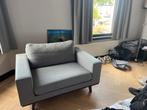 Grijze Fauteuil - Zo Goed Als Nieuw love seat, Ophalen of Verzenden, Zo goed als nieuw, Stof, 75 tot 100 cm