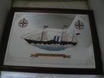 spiegel met afbeelding van schip, Minder dan 50 cm, Gebruikt, Ophalen of Verzenden, Minder dan 100 cm