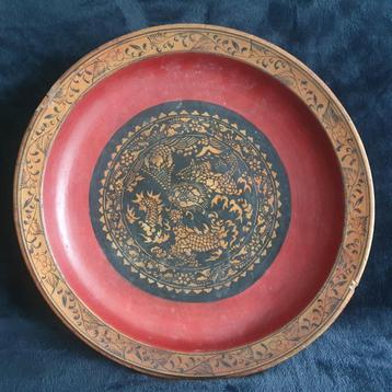 Chinese schaal van hout - buxus of rozenhout - 39 cm  beschikbaar voor biedingen