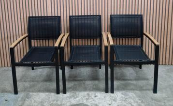 24 x Design terrasstoelen zwart cafe terras stoelen horeca beschikbaar voor biedingen