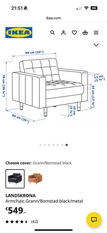 Ikea Landskrona Fauteuil Leren - afbeelding 7