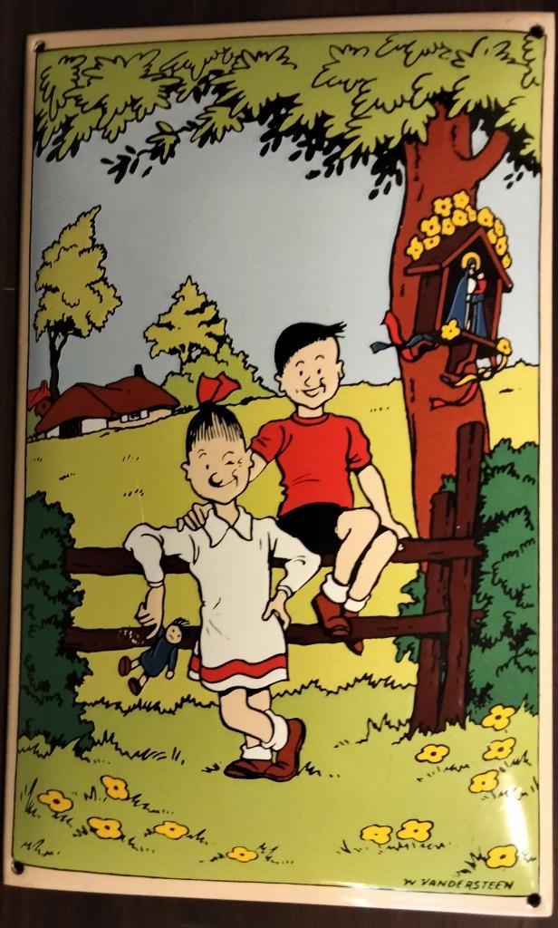 Suske en Wiske Emaille Schild/Plaat, Verzamelen, Stripfiguren, Zo goed als nieuw, Plaatje, Poster of Sticker, Suske en Wiske, Ophalen of Verzenden