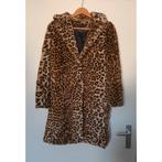 Lange fake fur fluffy jas met panterprint van ZARA maat S, Zara, Bruin, Zo goed als nieuw, Maat 36 (S)