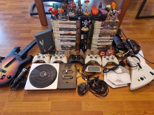 XBOX 360 pakket incl S Console, 5 controllers & 45 spellen!, Spelcomputers en Games, Spelcomputers | Xbox 360, Gebruikt, 250 GB