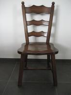 1 degelijke stevig massief eiken stoel knopstoel whitewash, Gebruikt, Bruin, Ophalen of Verzenden, Eén