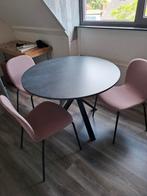 Eettafel met 3 stoeltjes, Huis en Inrichting, Tafels | Eettafels, Ophalen, 50 tot 100 cm, Rond, 50 tot 100 cm