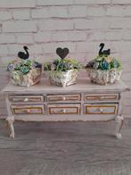 🌸 PPH 1.12 BROCANTE PLANTENBAKJES MET HORTENSIA'S 🌸, Verzamelen, Ophalen of Verzenden, Zo goed als nieuw, Poppenhuis