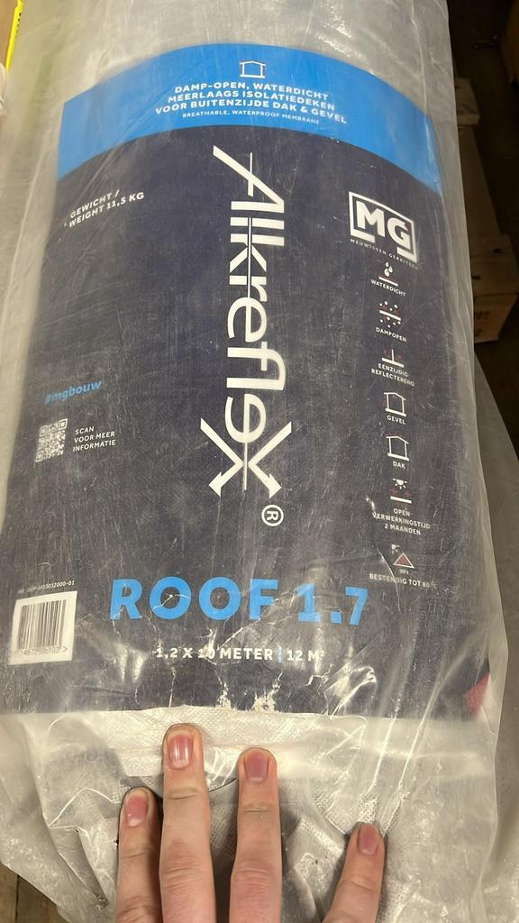 Alkreflex Roof isolatie RD 1.7 + afdichtingstape, Doe-het-zelf en Verbouw, Isolatie en Afdichting, Zo goed als nieuw, Overige materialen