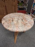Gaaf marmerlook met rotan tuintafeltje, Ophalen, Rond