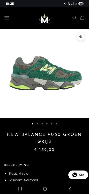 Nieuw ongedragen originele New Balance 9060 maat 38 GS €67,5 beschikbaar voor biedingen